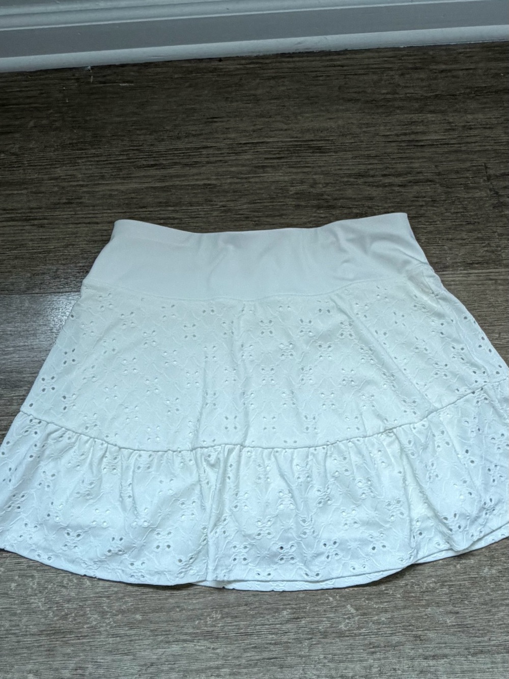 Aeropostale White Eyelet Athletic Shorts Skirt